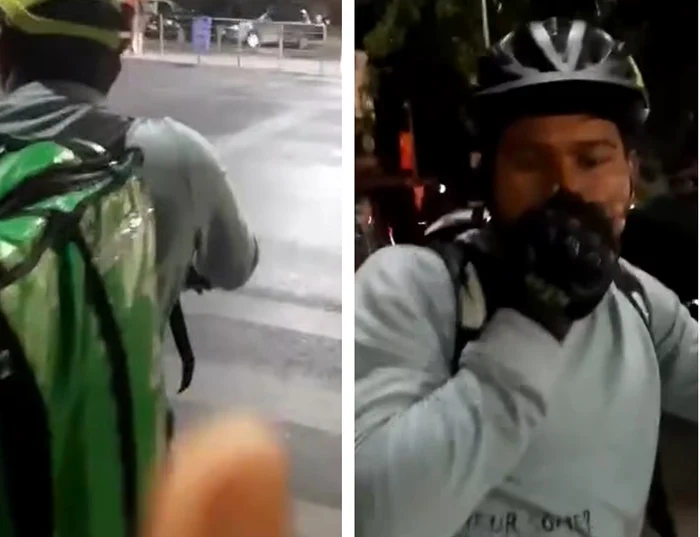 Livratorul a fost atacat marți de Cosmin Tudoran. FOTO captură video Facebook. 