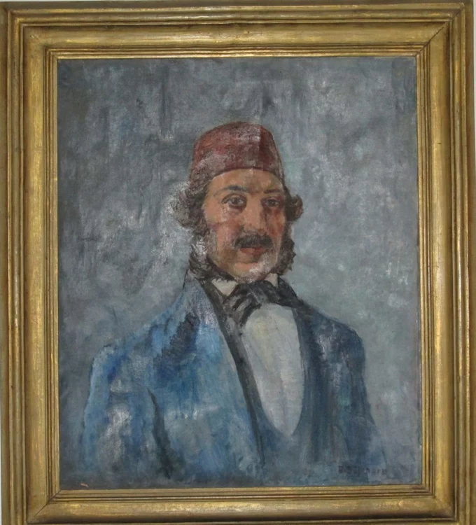 Portretul lui Anton Pann din casa în care acesta a locuit în Râmnicu Vâlcea. Foto Adevărul
