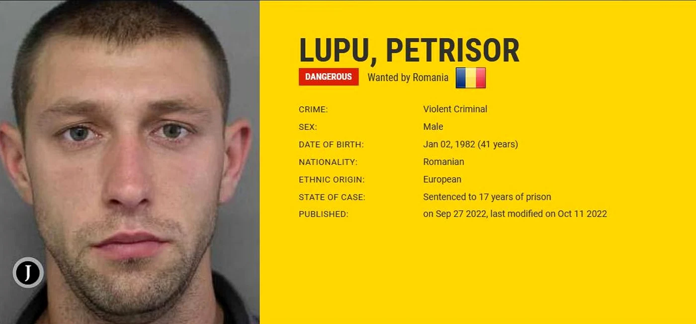 Petrișor Lupu este căutat de mai mulți ani FOTO Europol