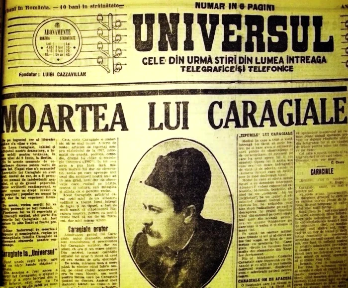 „Universul”, singura publicație în care se menționează că vagonul mortuar s-a rătăcit. FOTO arhivă