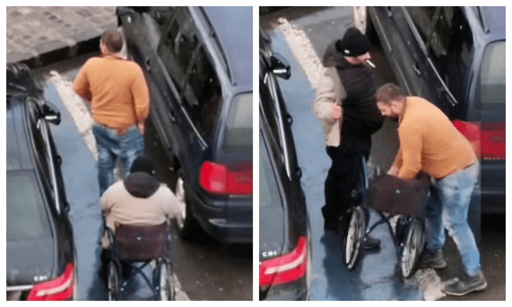 „Miracol“ pentru un bărbat aflat într-un scaun cu rotile. S-a vindecat cât ai clipi, într-o parcare VIDEO