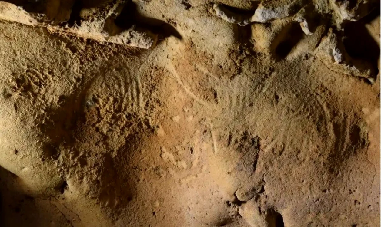 Semnele făcute de Neanderthalieni. Foto Jean Claude Marquet/SWNS via The Guardian