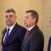 Marcel Ciolacu, alături de Sorin Grindeanu și Daniel Băluță FOTO Mediafax 
