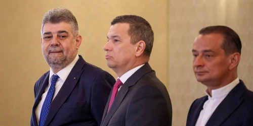 Marcel Ciolacu, alături de Sorin Grindeanu și Daniel Băluță FOTO Mediafax 