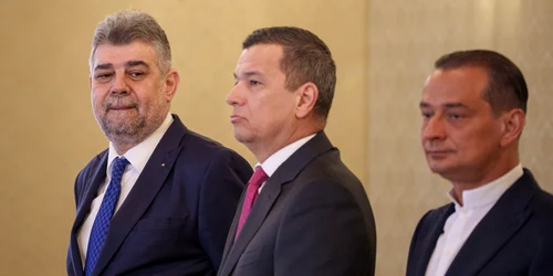 Marcel Ciolacu, alături de Sorin Grindeanu și Daniel Băluță FOTO Mediafax 