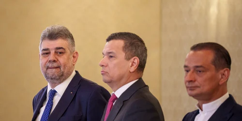 Marcel Ciolacu, alături de Sorin Grindeanu și Daniel Băluță FOTO Mediafax 