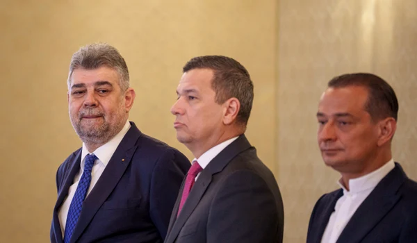 Marcel Ciolacu, alături de Sorin Grindeanu și Daniel Băluță FOTO Mediafax 