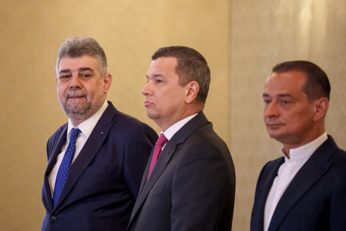 Marcel Ciolacu, alături de Sorin Grindeanu și Daniel Băluță FOTO Mediafax