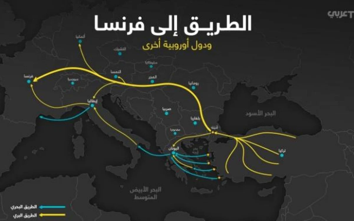 Harta cu noua ruta a migrantilor difuzata de televiziunea turca de stat FOTO Twitter