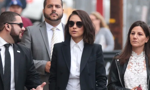Mila Kunis spotted arriving to Jimmy Kimmel Live in Red Boots jpeg
