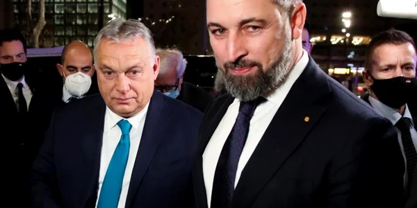 Santiago Abascal si Viktor Orban FOTO EPA-EFE