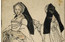 „Unknown woman in Tudor dress”, desen de Hans Holbein cel Tânăr (© Wikimedia Commons)