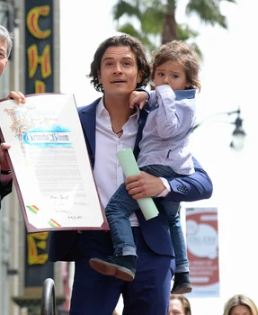 Orlando Bloom cu fiul Flynn în 2014, GettyImages