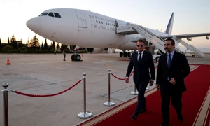 Macron, întâmpinat de ministrul de externe al Siriei, în Damasc FOTO AFP