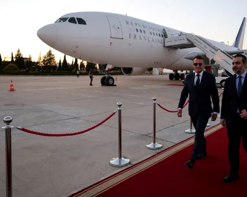 Macron, întâmpinat de ministrul de externe al Siriei, în Damasc FOTO AFP