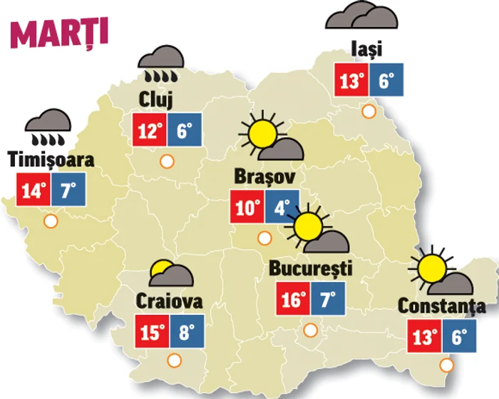 Prognoza meteo 25 martie aduce vreme caldă, doar în vest va ploua