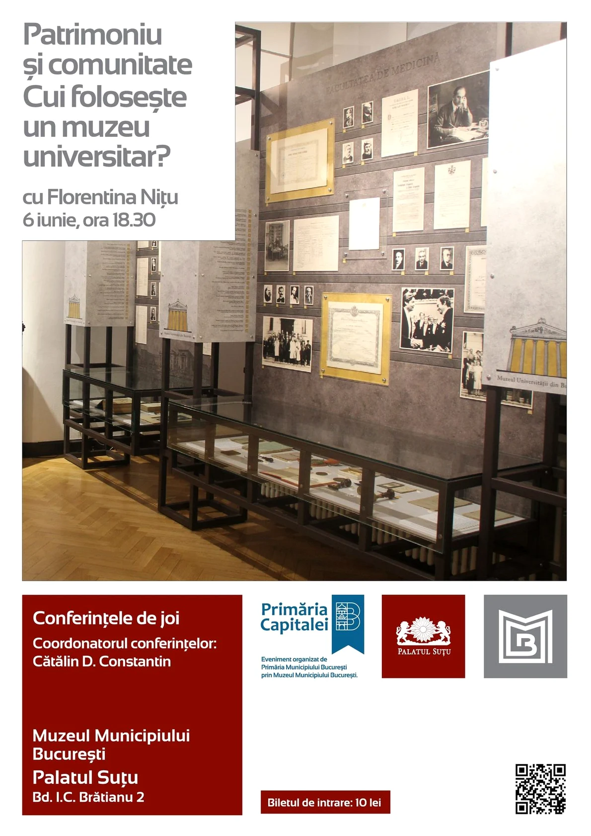 „Patrimoniu și comunitate. Cui folosește un muzeu universitar?”, la Palatul Suțu 
