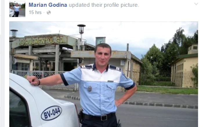 Imagine capturata de pe Facebook - politistul Marian Godina