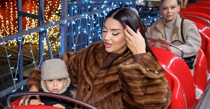 Larisa Udilă și micuțul Milan, în roller coaster foto: Yolo Media