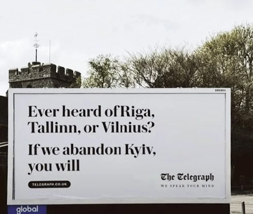 Afișul din „The Telegraph” care rezumă situația ajutorului pentru Kiev. FOTO: A. Karklins-Marchay