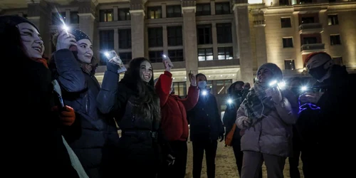 Suporteri ai lui Navalnii manifestand de 14 februarie FOTO EPA-EFE