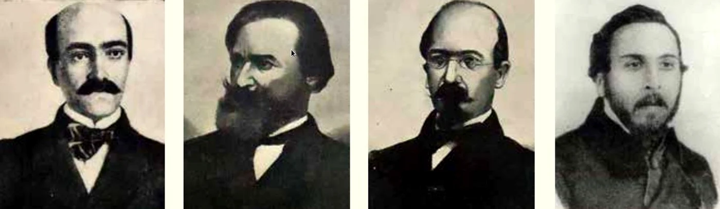Vasile Alecsandri, Constantin Negri, Mihail Kogălniceanu și Ion Ghica