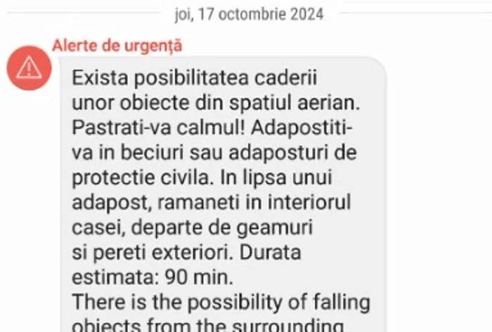 Mesaje RO Alert FOTO: FB