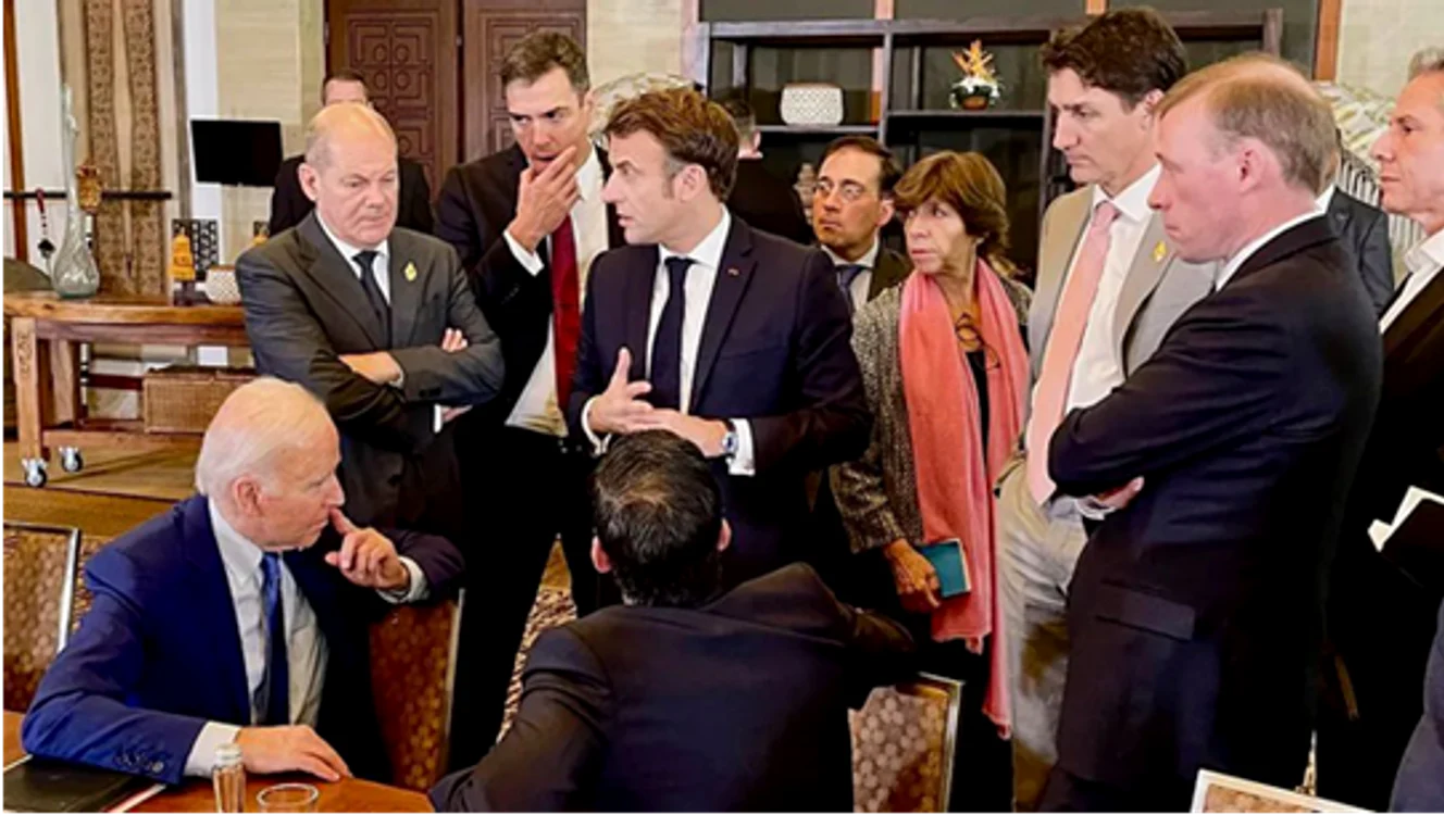 În noiembrie 2022, în timpul reuniunii G20, președintele SUA a organizat o reuniune de urgență a G7