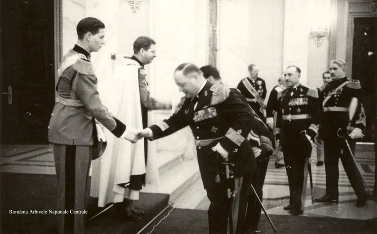 Regele Mihai, atunci Principele Mihai, si Carol al II lea la Seara Corpului Diplomatic   Arhivele Naționale Centrale, Casa Regală jpg