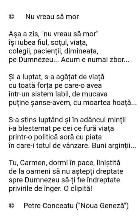 poezie dedicata asistentei din zimnicea foto petre conceatu facebook