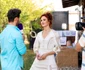 Dima Trofim și Michaela Prosan pe platoul de filmare al serialului „Iubire cu parfum de lavandă”. FOTO: Antena 1