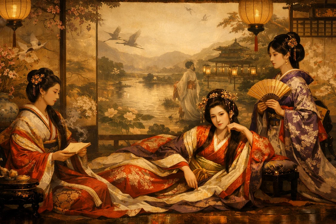 Concubine imperiale japoneze imagine realizată cu AI png