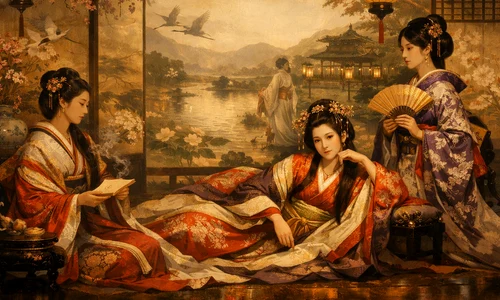 Concubine imperiale japoneze   imagine realizată cu AI png