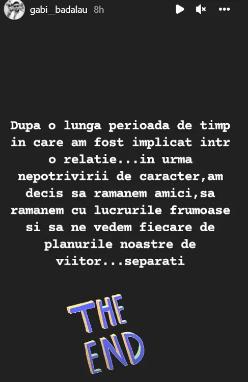Bădălău s-a despărțit de Bianca