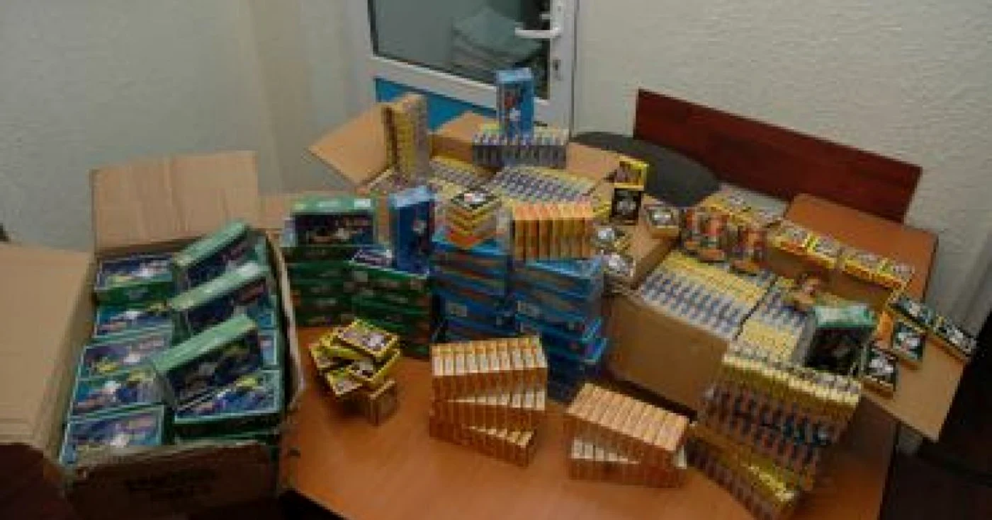O parte din petardele confiscate