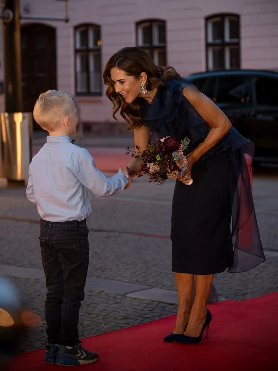 Regina Mary în rochie diafană, bleumarin, Foto Instagram (2) jpg