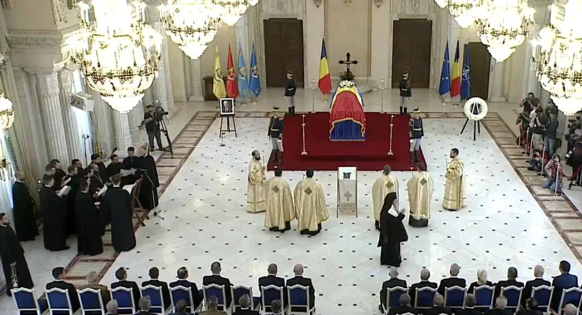 Funeraliile de stat ale lui Ion Iliescu la Palatul Cotroceni. FOTO: captură de ecran