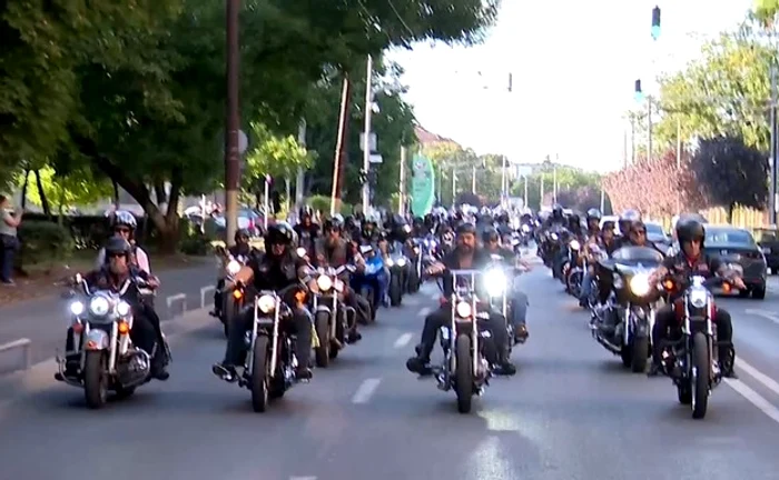 Parada a motociclistilor la Timisoara in memoria legendarului Nicu Covaci FOTO: captura video