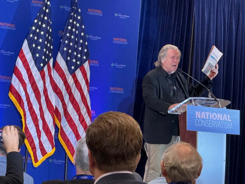 Steve Bannon, la conferința National Conservatism/ FOTO>X
