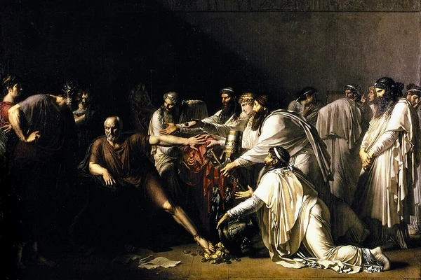 Hipocrate refuzând darurile lui Artaxerxes, regele Ahemenid care i-a solicitat serviciile. pictură de Anne-Louis Girodet de Roussy-Trioson