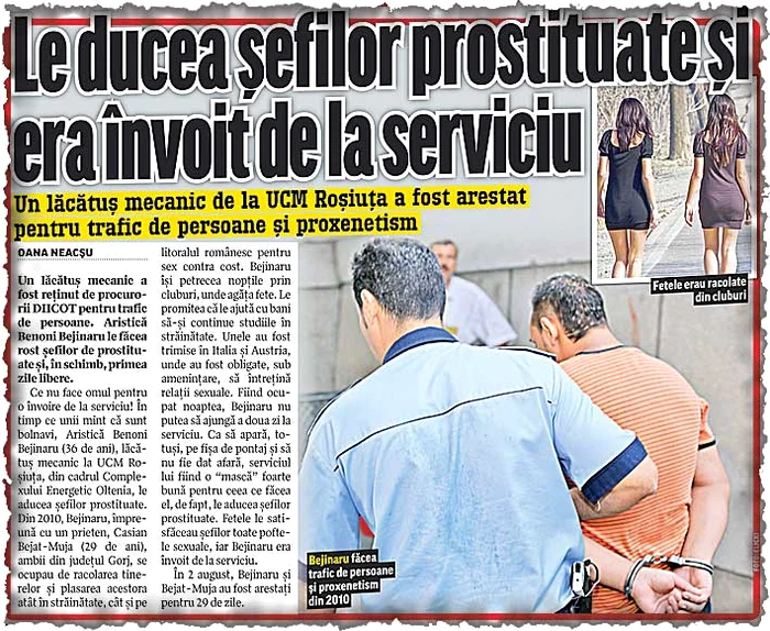 Click! a scris la 3 august despre arestarea angajatului-proxenet