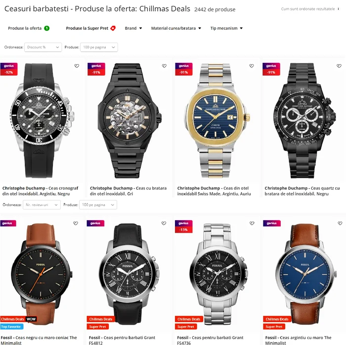 Top ceasuri la ofertă de Chillmas Deals eMAG Colaj eMAG 