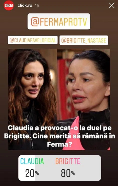 Urmăritorii Click! au dorit ca Brigitte să rămână în competiție