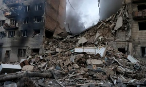 Război în Ucraina - clădiri distruse în Kiev FOTO Profimedia 