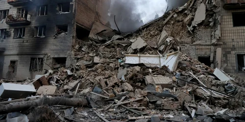 Război în Ucraina - clădiri distruse în Kiev FOTO Profimedia 