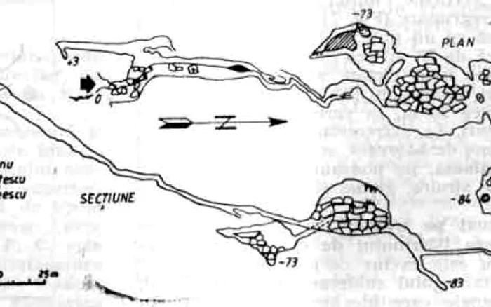 Harta peşterii Cociului. sursa: speologie.org