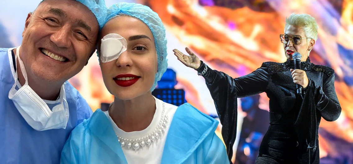 Monica Anghel, alături de medicul care a operat-o la ochi