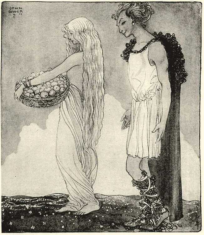 Loki și Idun, gravură din 1911.