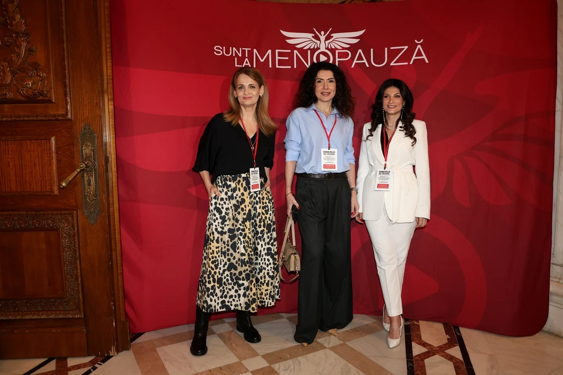 Elvira Deatcu, Carmen Brumă și Ioana Ginghină la evenimentul dedicat menopauzei la Palatul Parlamentului   