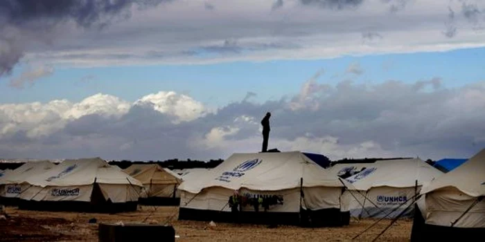 Tabără de refugiaţi sirieni din Iordania. FOTO: AFP